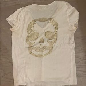 Zadig and Voltaire Tshirt with Gold Skull